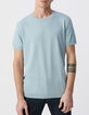 Herren-T-Shirt, hellblau, Baumwollmodal, Rundhals-1
