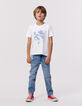 T-shirt blanc coton bio dragon-K garçon-7