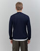 Jersey de cuello alto azul marino para hombre-3
