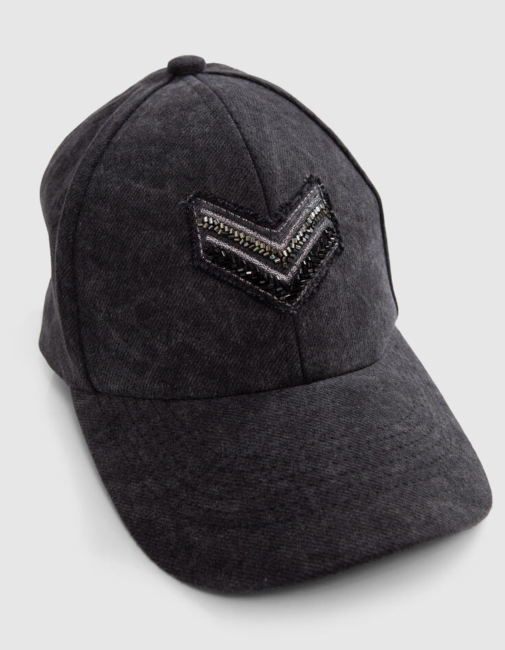 Damen-Jeans-Cap Anthrazit mit Fischgr&auml;te-4