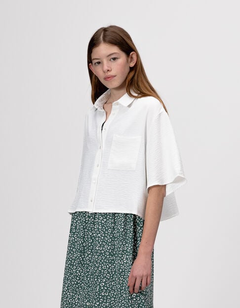 Chemise écrue froissée forme cropped fille - IKKS