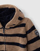 Veste réversible beige rayé navy bébé garçon  -3