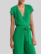 Muntgroene jumpsuit geplooid Dames-2