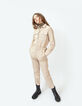 Girls&rsquo; light beige zipped jumpsuit-1