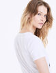 Camiseta de algodón blanco visual vinilo mujer-5