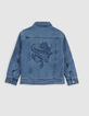 Blouson en jean bleu capuche amovible garçon-6