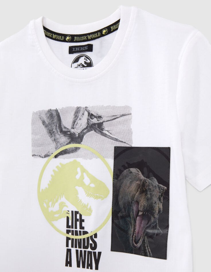Boys&rsquo; white T-shirt with lenticular JURASSIC WORLD image-6
