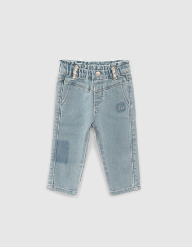 Baby girls’ blue elasticated waist jeans - IKKS