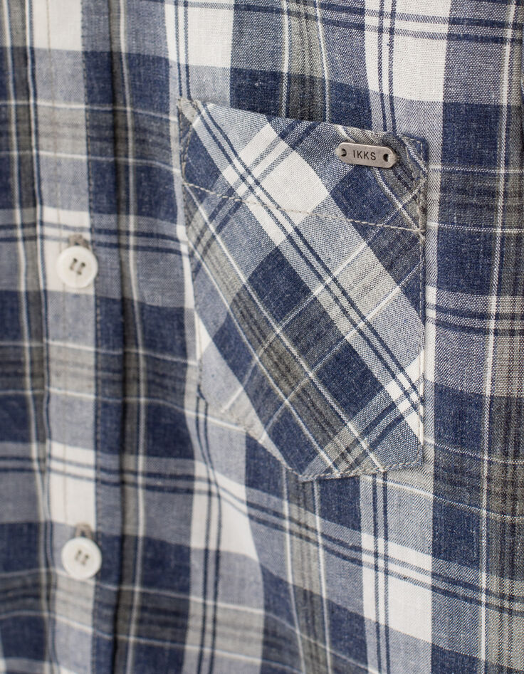 Chemise indigo à carreaux garçon -4 Chemise indigo à carreaux garçon -4