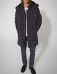 Men&rsquo;s black quilted long padded jacket-1