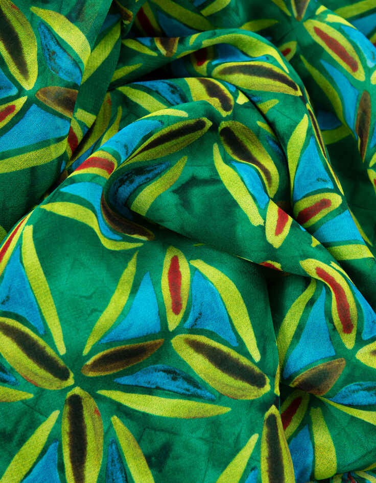 Mintgr&uuml;nes Recycling-Damenkleid mit Grafikblumenprint-6