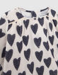 Ensemble 2-en-1 blouse coeurs et short camel bébé fille-7