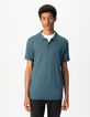 Polo azul algodón modal manga corta hombre-2