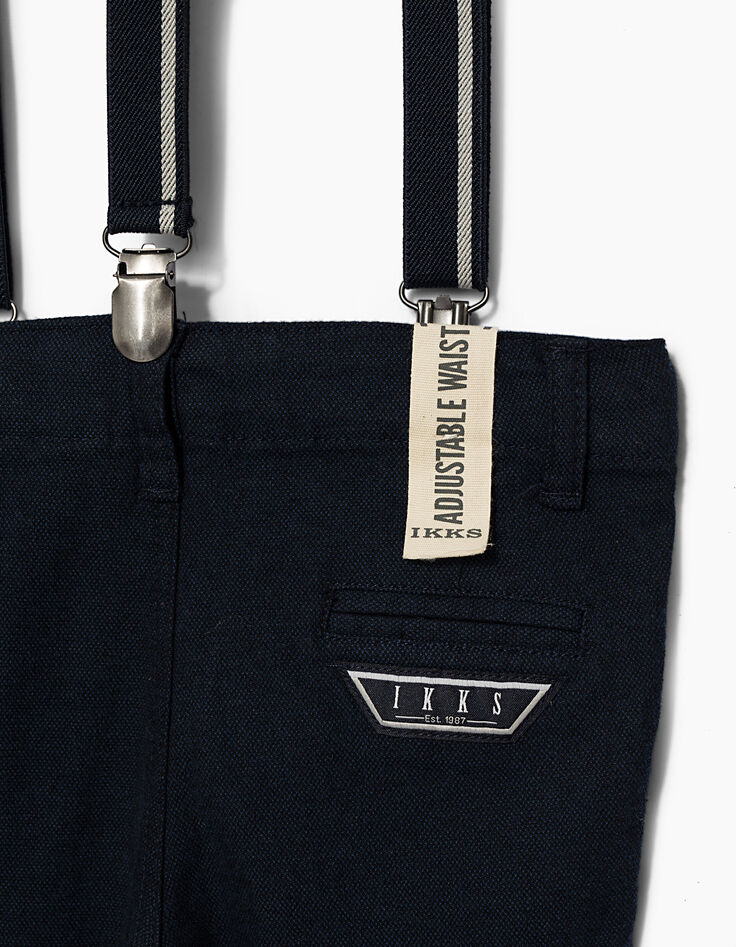 Pantalon de costume navy bretelles bébé garçon-5
