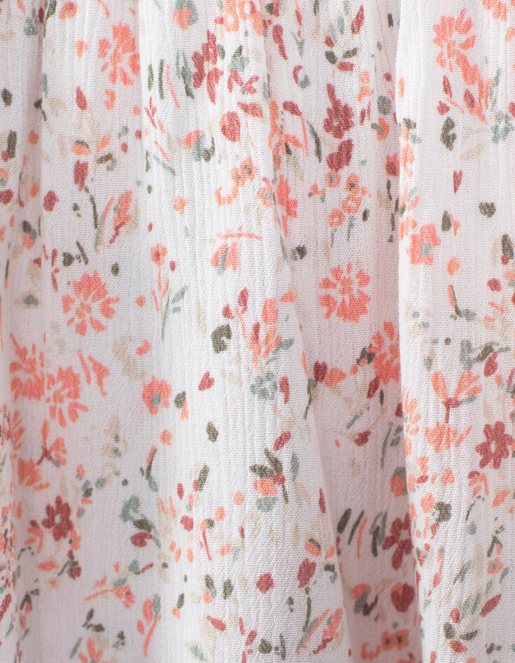 Jupe-short blanc cassé imprimé fleuri fille-6 Jupe-short blanc cassé imprimé fleuri fille-6