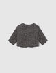 Cardigan réversible noir tachiste et écru bébé fille-5
