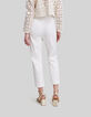 Women's white suit trousers with microbeading-4