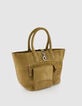 Die Tasche camel leder velour Damen-2