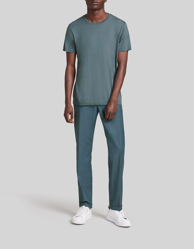 Blauwgroene geklede broek Heren - IKKS