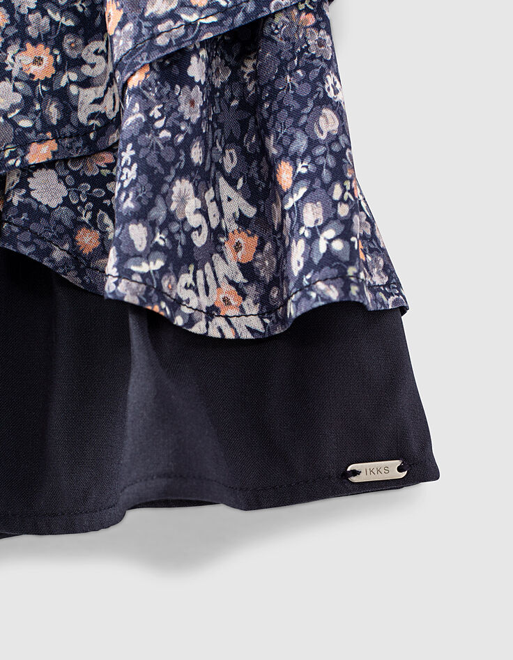 Falda navy Ecovero&reg; estampado flores ni&ntilde;a-4
