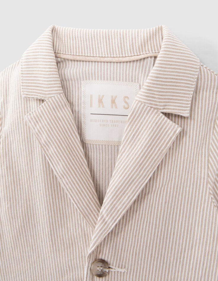 Beige gestreept blazer babyjongens-3