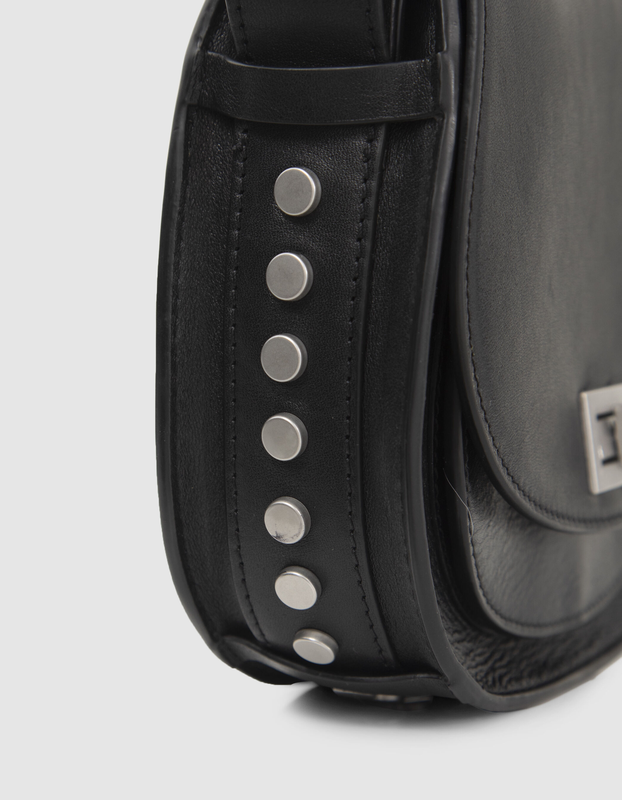 Women s black studded leather The Small Rock Waiter bag