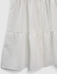Robe écrue encolure V boutonnée devant Femme-7