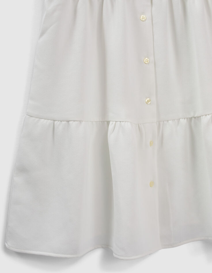 Robe écrue encolure V boutonnée devant Femme-7