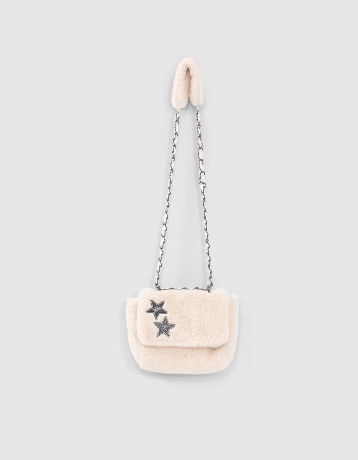 Sac &agrave; main rose tout doux badges &eacute;toiles fille-1