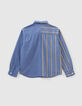 Boys’ blue shirt with striped mix-4