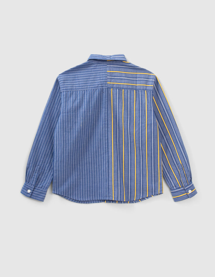 Boys’ blue shirt with striped mix-4