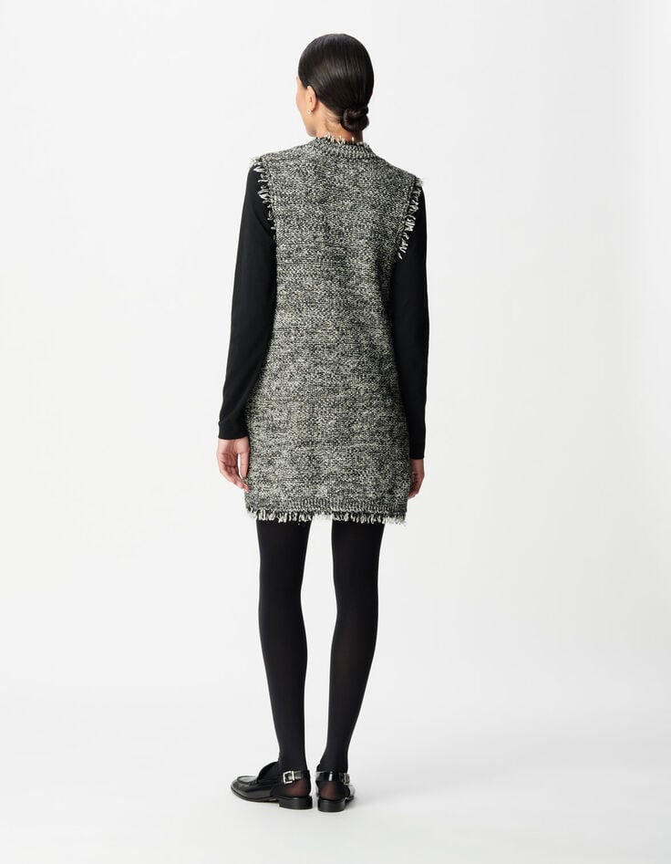 Robe tweed sans manches Femme-3