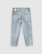Vaqueros mom light blue con cintura pespunteada niña-3