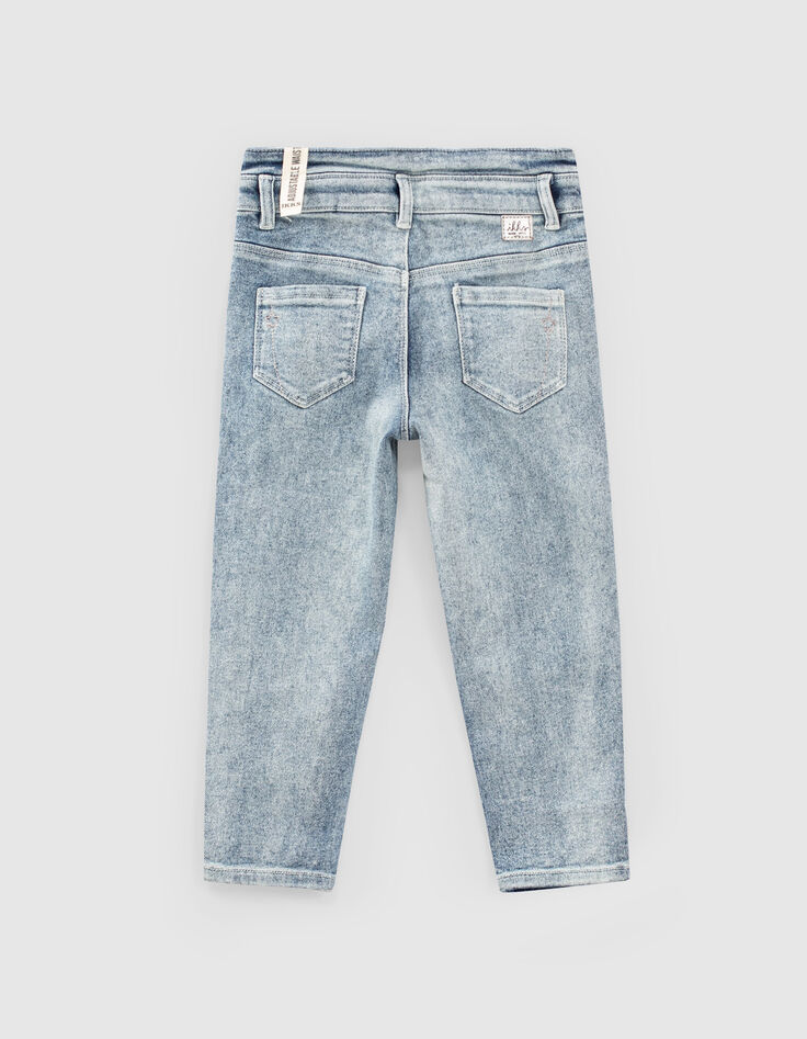 Vaqueros mom light blue con cintura pespunteada niña-3
