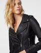 Schwarze Lederjacke mit Nietendetails-4