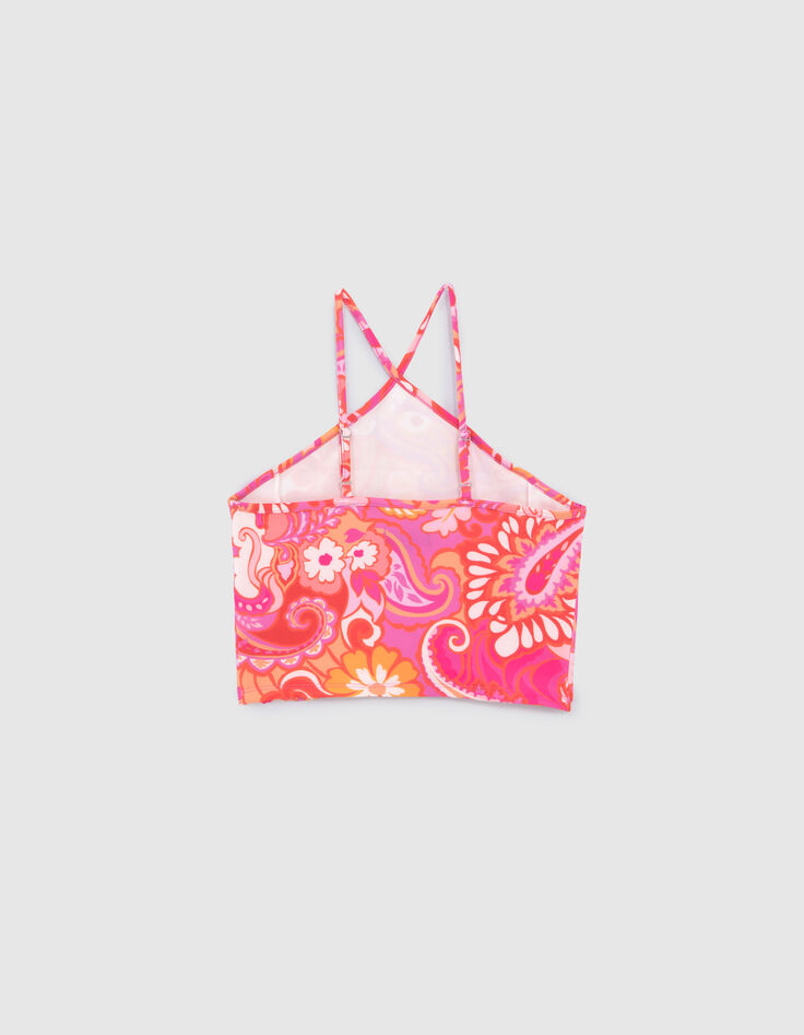 Rosa Mädchentop mit psychedelischem Print-3