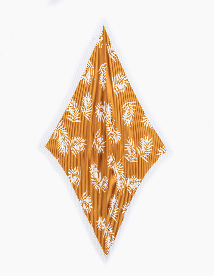 Women’s turmeric palm tree print scarf - I.CODE
