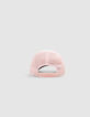 Pet in roze en wit met zilver klep meisjes-3