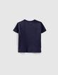 Navy T-shirt geborduurde espadrille biokatoen babyjongens -3
