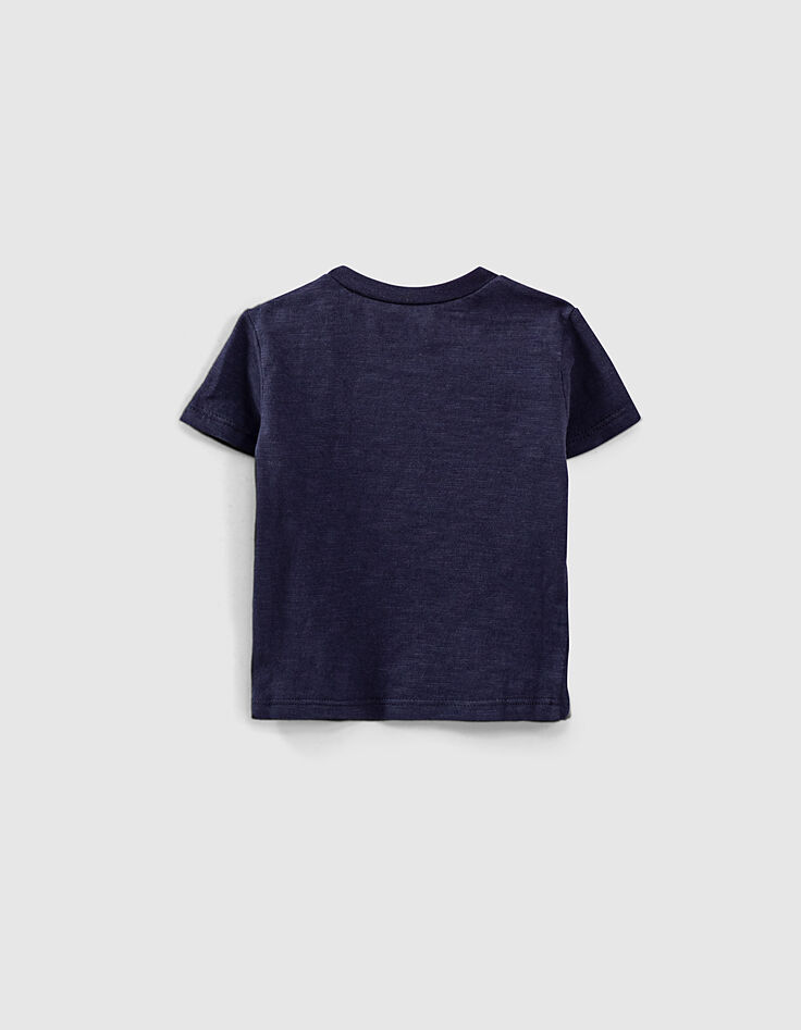 Navy T-shirt geborduurde espadrille biokatoen babyjongens -3