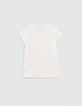 Girls’ ecru striped T-shirt-3