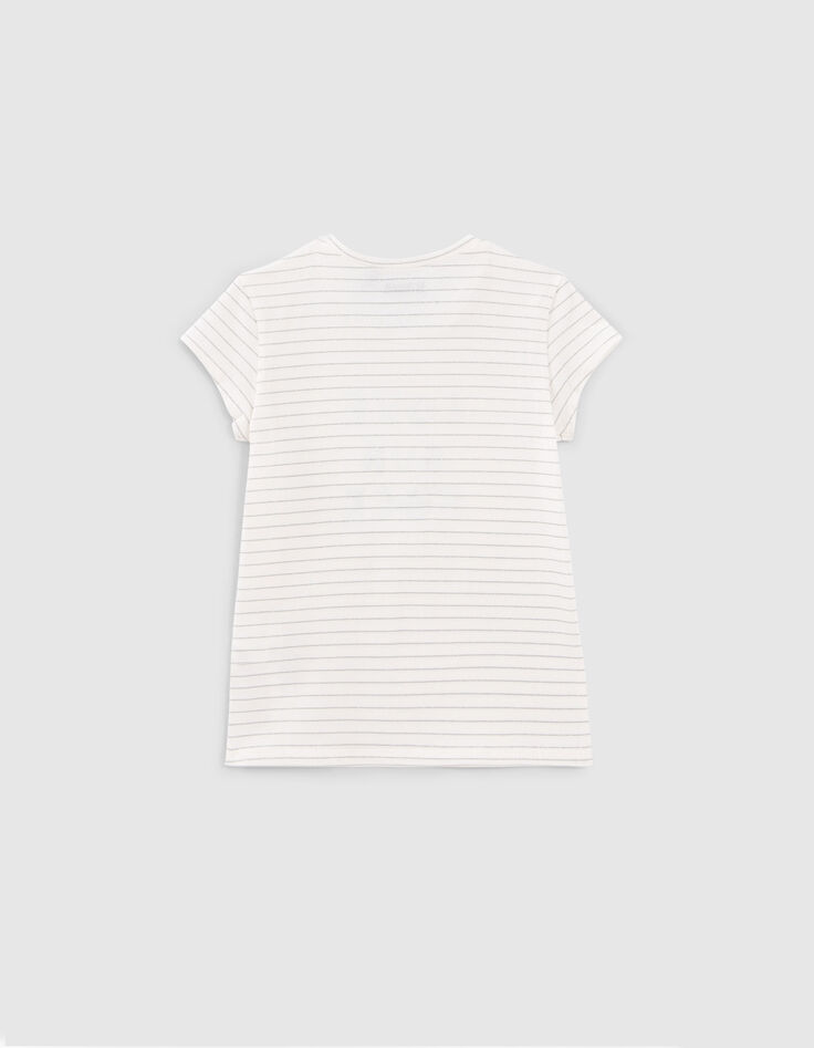 Girls’ ecru striped T-shirt-3