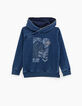 Boys’ indigo sweatshirt with leopard print and badge-1