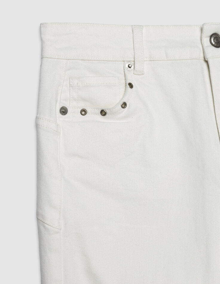 7/8 hohe Taille wei&szlig;e schmale Jeans Nina Damen-7