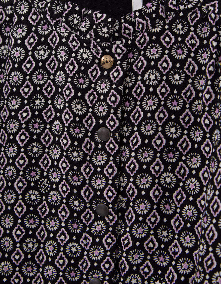 Combi longue noire imprimé rock Ecovero® bébé fille-5