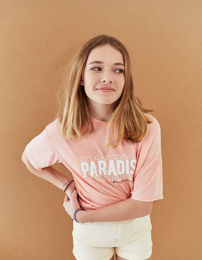 Korallenrotes M&auml;dchen-T-Shirt PARADISE - IKKS