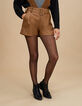 Short fauve de piel sintética con cinturón I.Code-4
