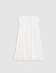 Robe écrue jacquard plastron brodé fille-4