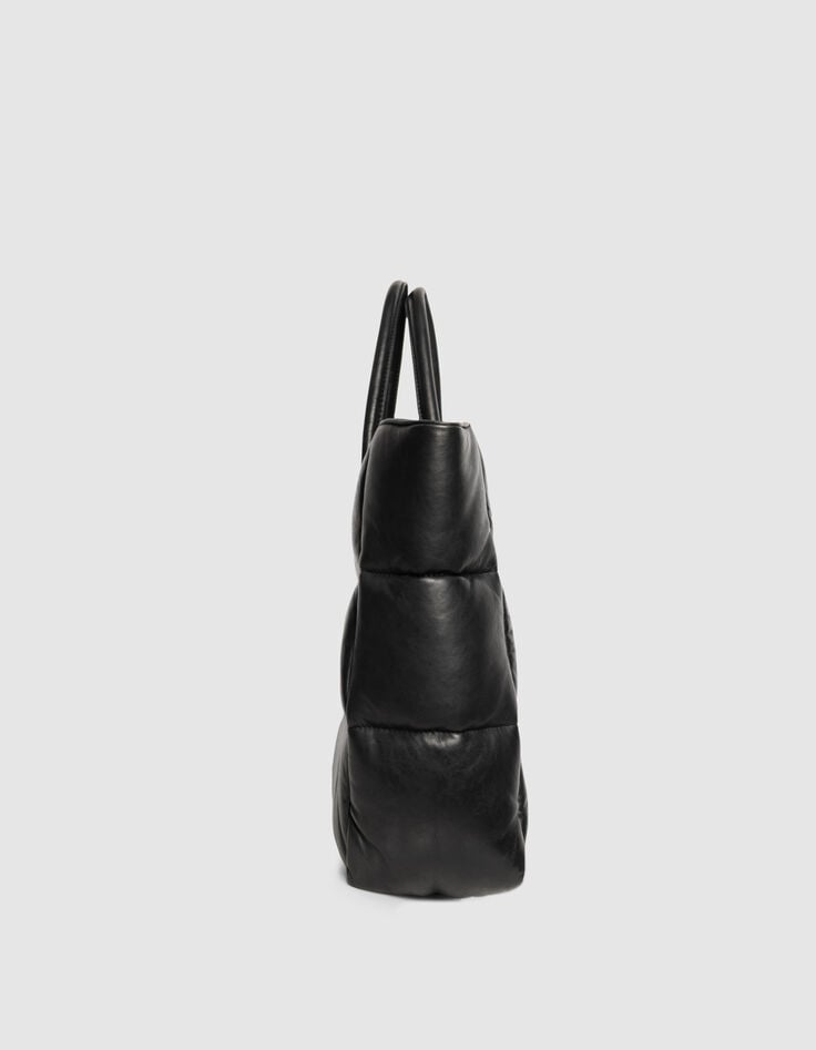 Cabas noir cuir matelassé Femme-5