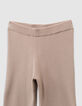 Pantalon flare beige tricot fille-5